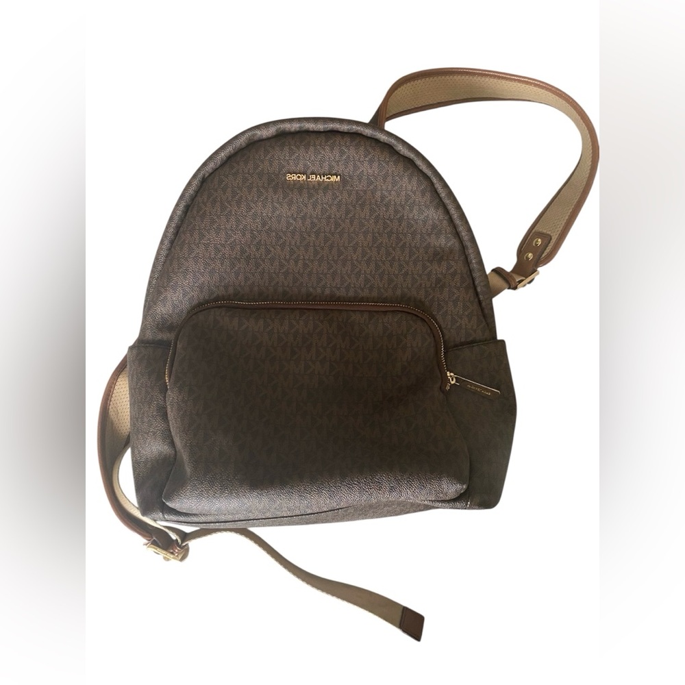 Michael Kors Dark Brown Backpack with Gold Details